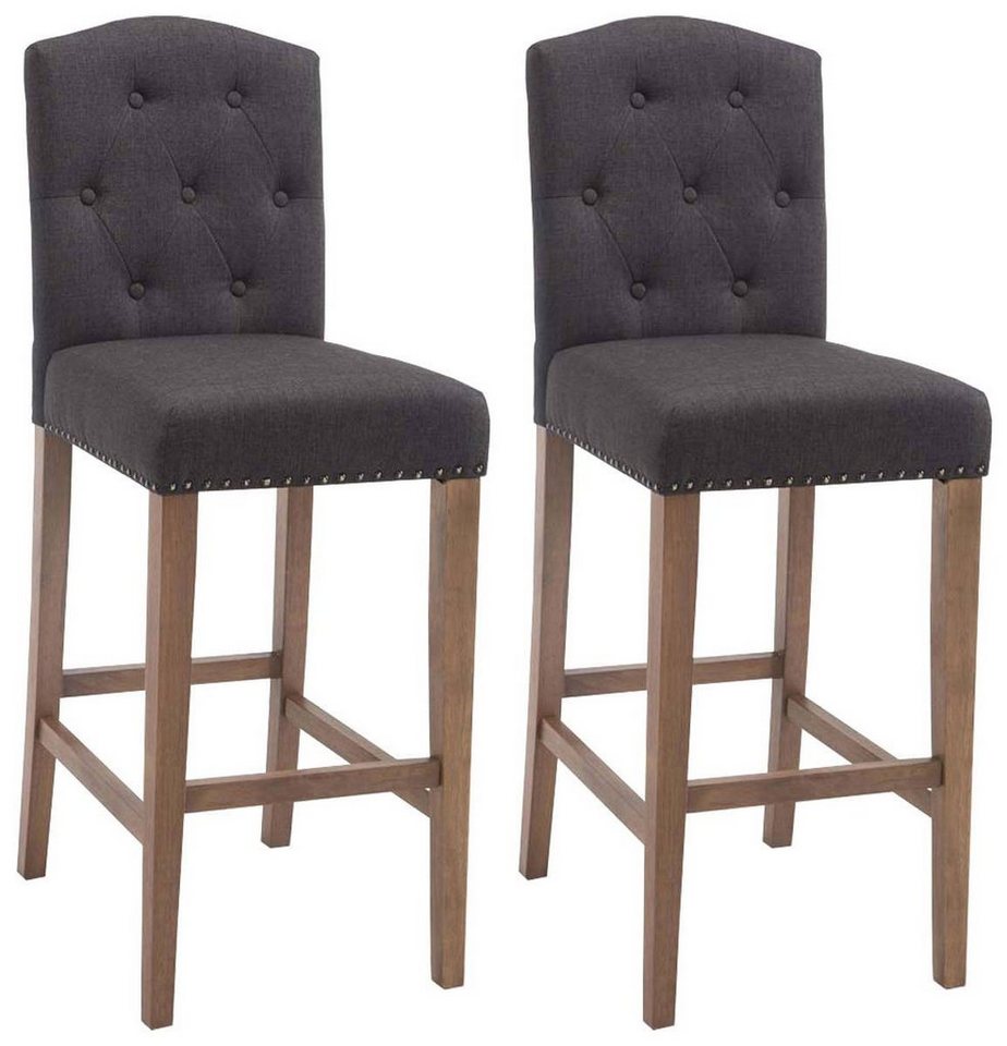 CLP Barhocker Louise Stoff (2er Set, 2 St., 2er), Holz, gepolsterte Sitzfläche von CLP
