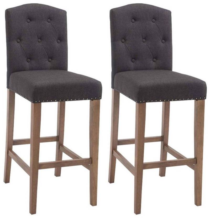 CLP Barhocker Louise Stoff (2er Set, 2 St., 2er), Holz, gepolsterte Sitzfläche von CLP