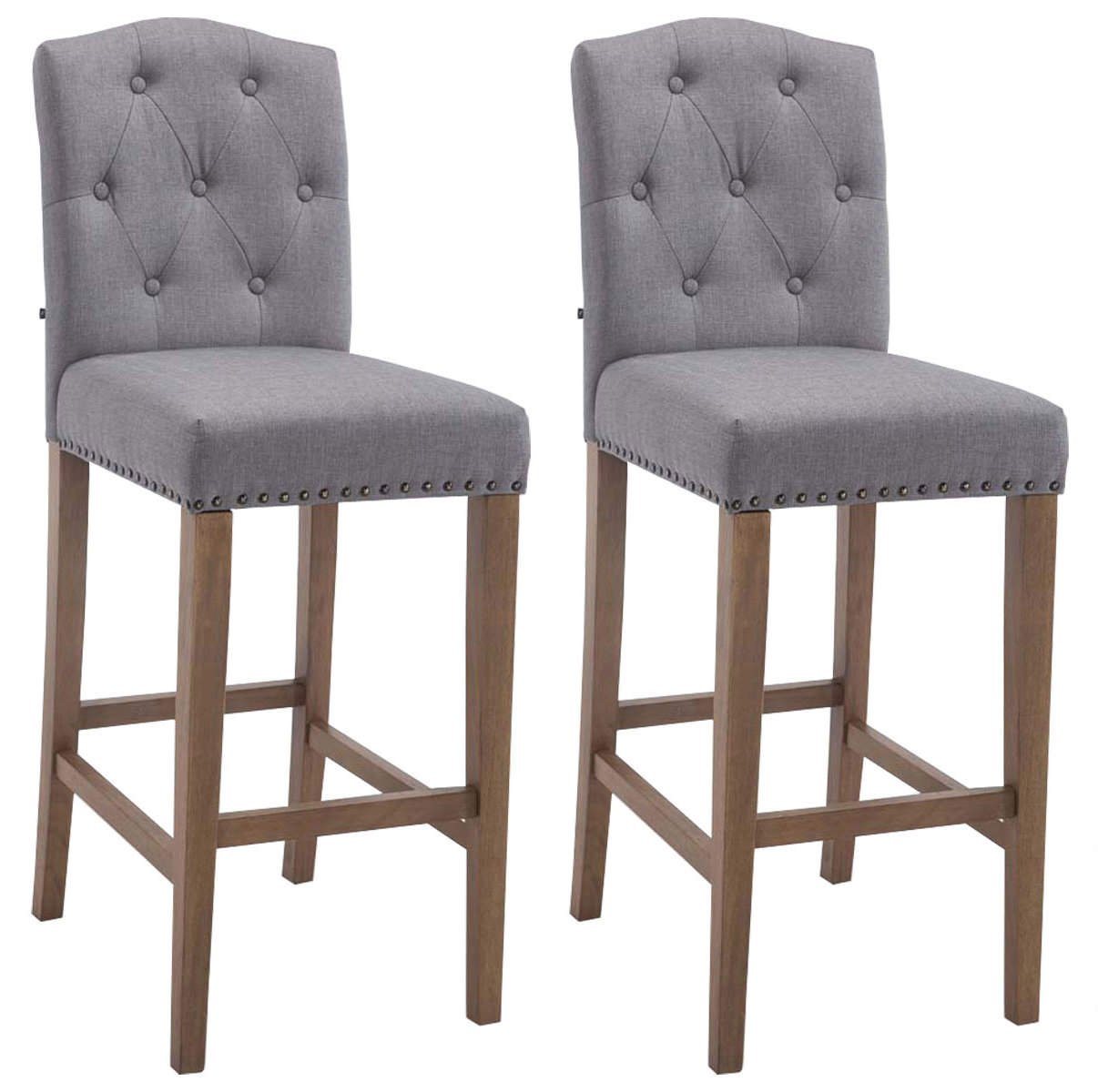 CLP Barhocker Louise Stoff (2er Set, 2 St., 2er), Holz, gepolsterte Sitzfläche von CLP