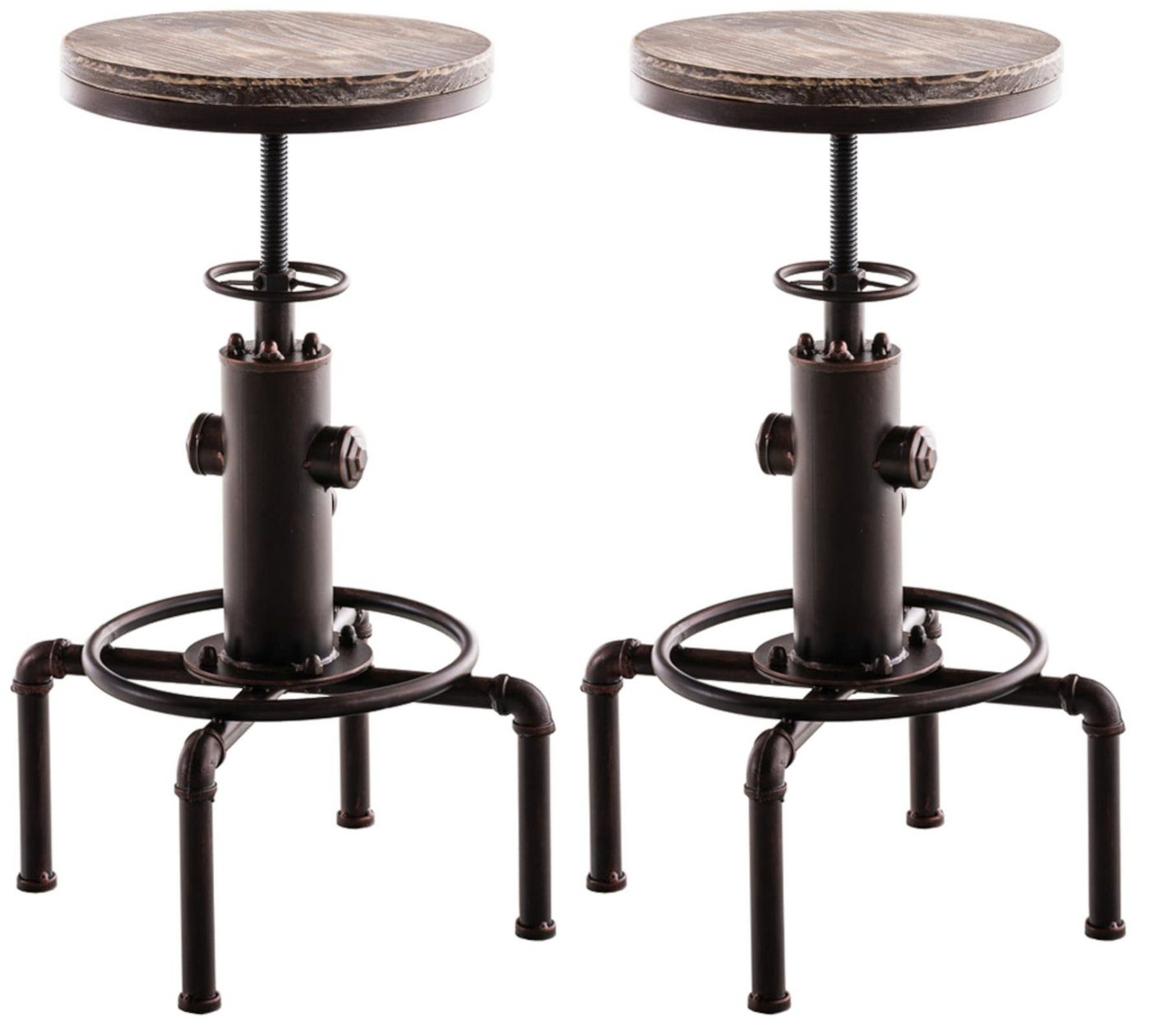 CLP Barhocker Lumos (2er Set, 2 St., 2er), höhenverstell- & 360° drehbar, Holz von CLP