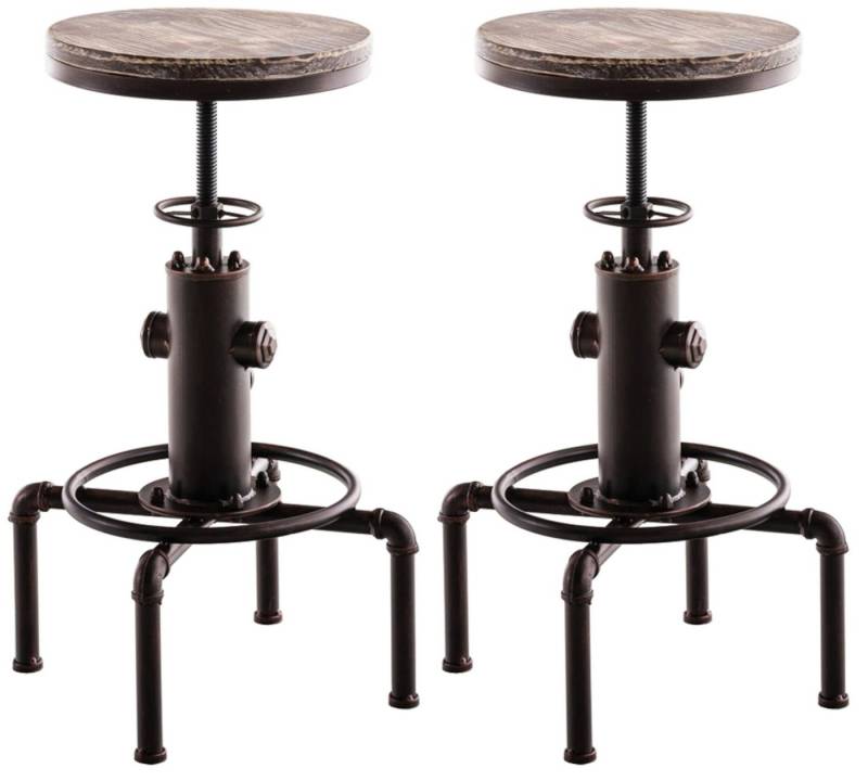 CLP Barhocker Lumos (2er Set, 2 St., 2er), höhenverstell- & 360° drehbar, Holz von CLP