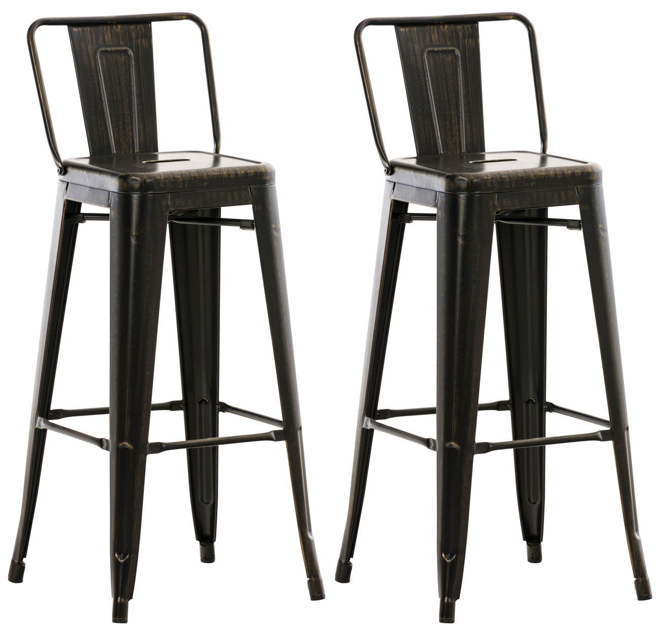 CLP Barhocker Mason (2er Set, 2 St., 2er), aus Metall mit Fußstütze von CLP