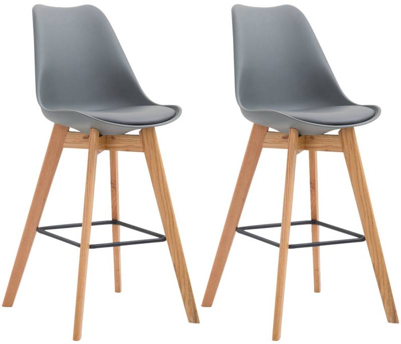CLP Barhocker Metz Kunststoff (2er Set, 2 St., 2er), Rückenlehnen und Fußstütze von CLP