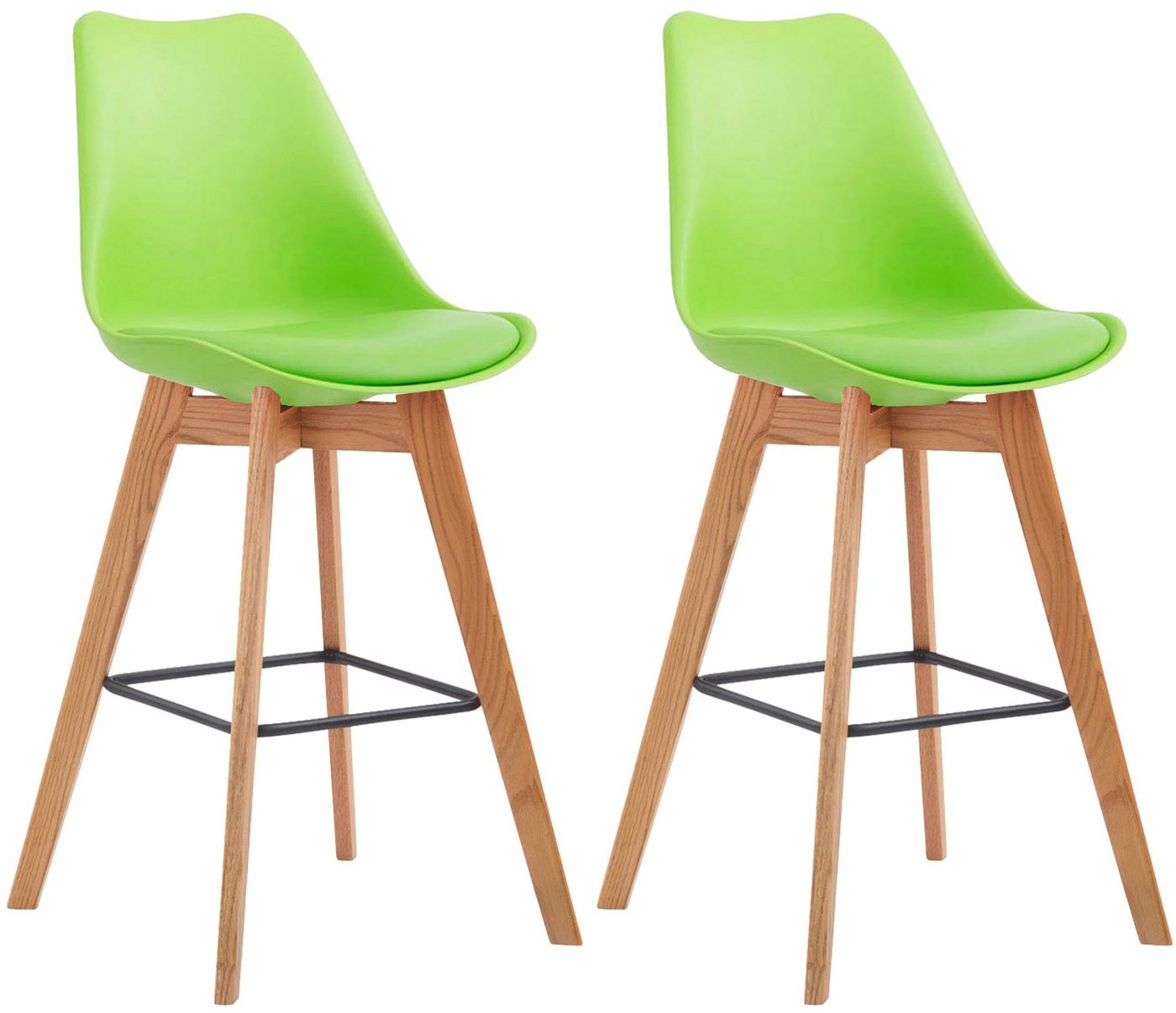 CLP Barhocker Metz Kunststoff (2er Set, 2 St., 2er), Rückenlehnen und Fußstütze von CLP