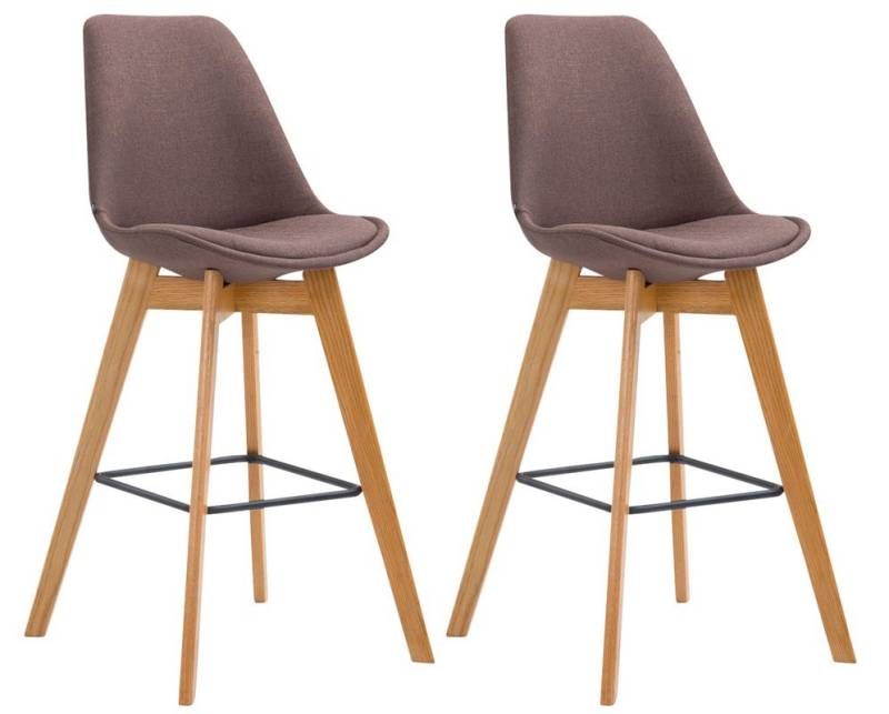 CLP Barhocker Metz Stoff (2er Set, 2 St., 2er), mit Rückenlehnen und Fußstütze von CLP