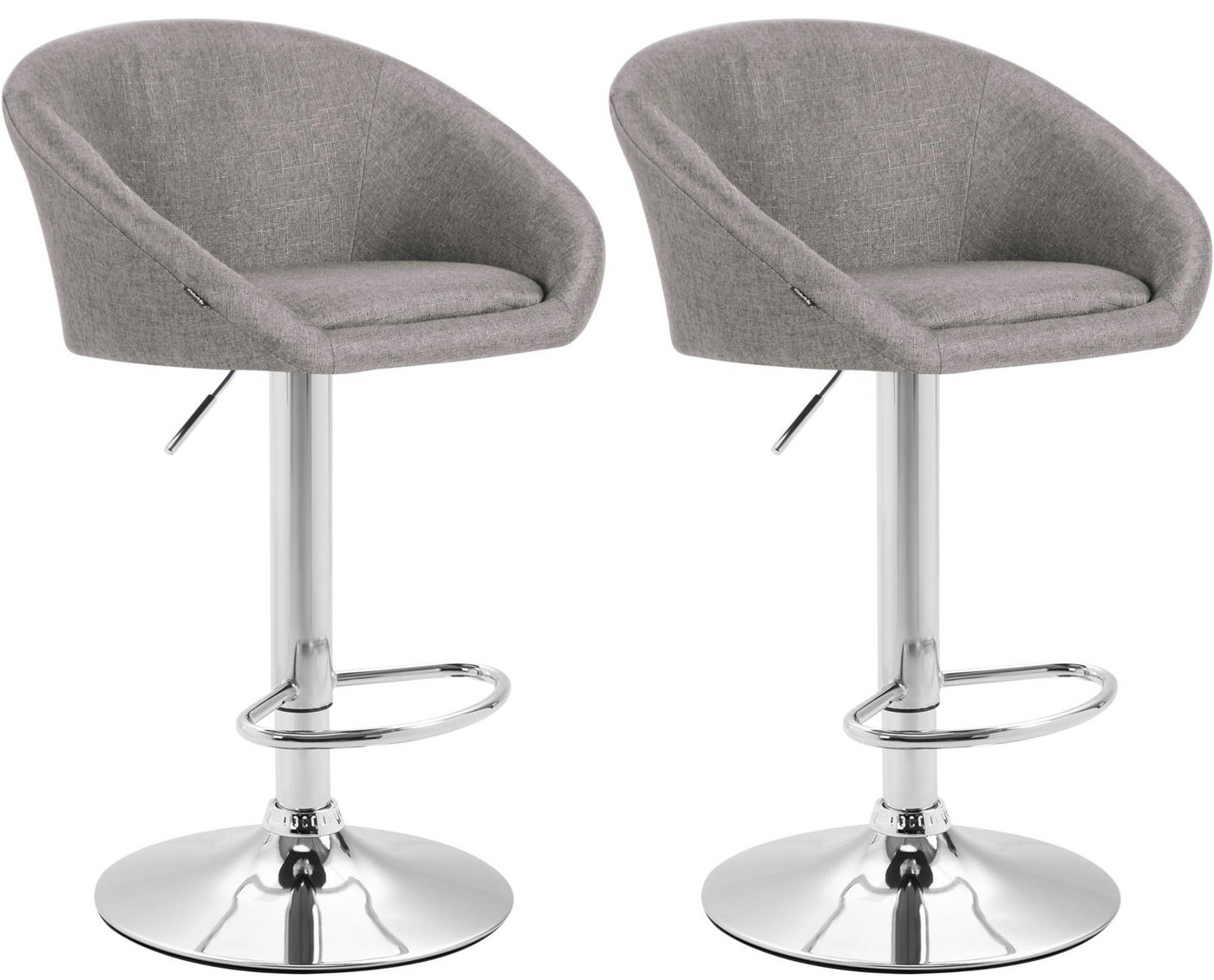 CLP Barhocker Miami V2 Stoff (2er Set, 2 St., 2er), dreh- & höhenverstellbar von CLP