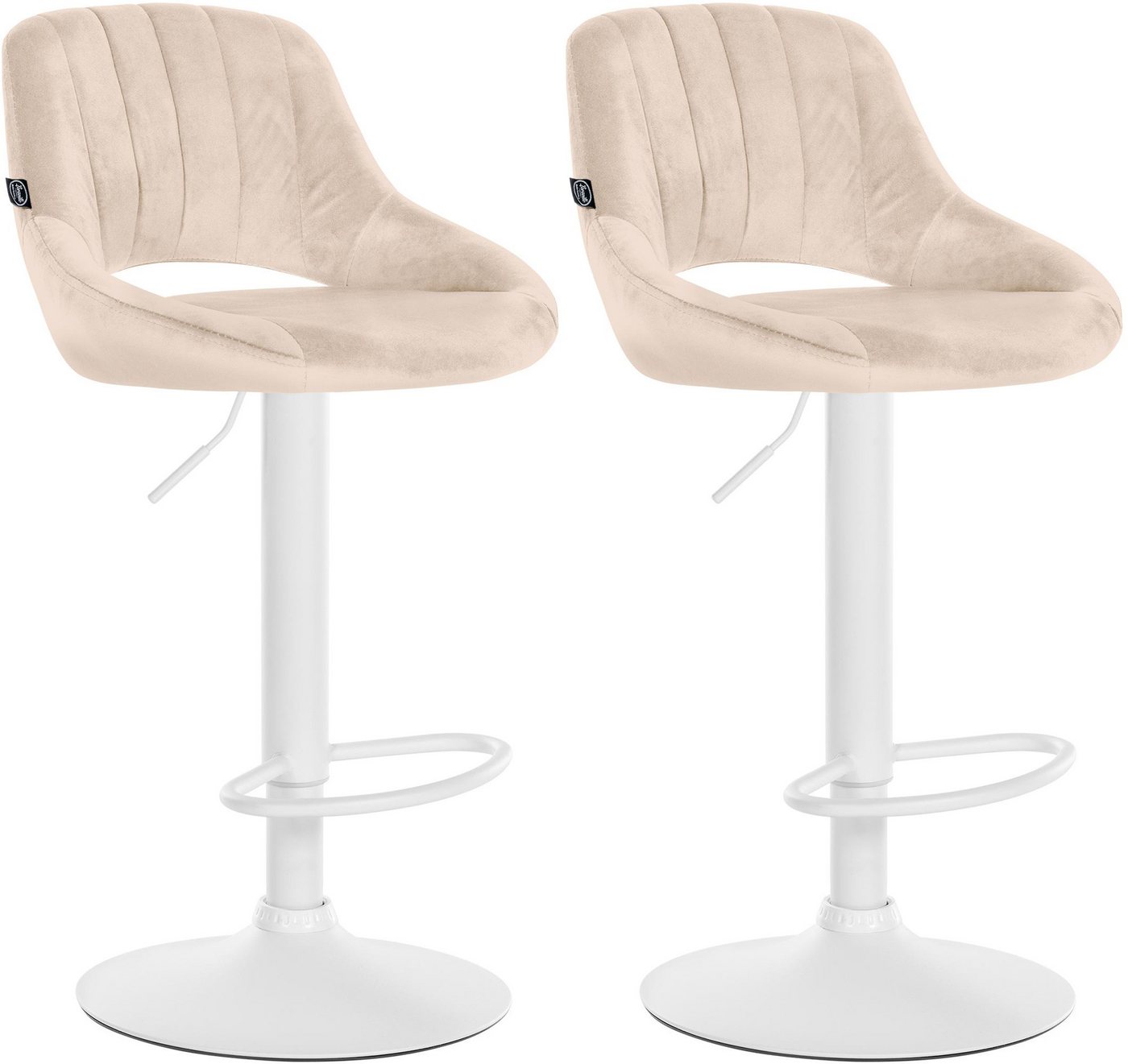 CLP Barhocker Milet Samt (2er Set, 2 St., 2er), höhenverstellbar und drehbar von CLP