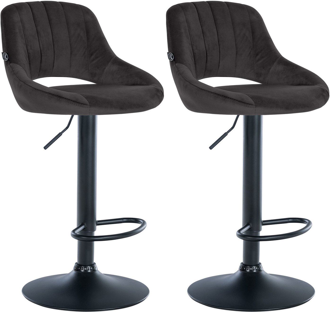 CLP Barhocker Milet Samt (2er Set, 2 St., 2er), höhenverstellbar und drehbar von CLP