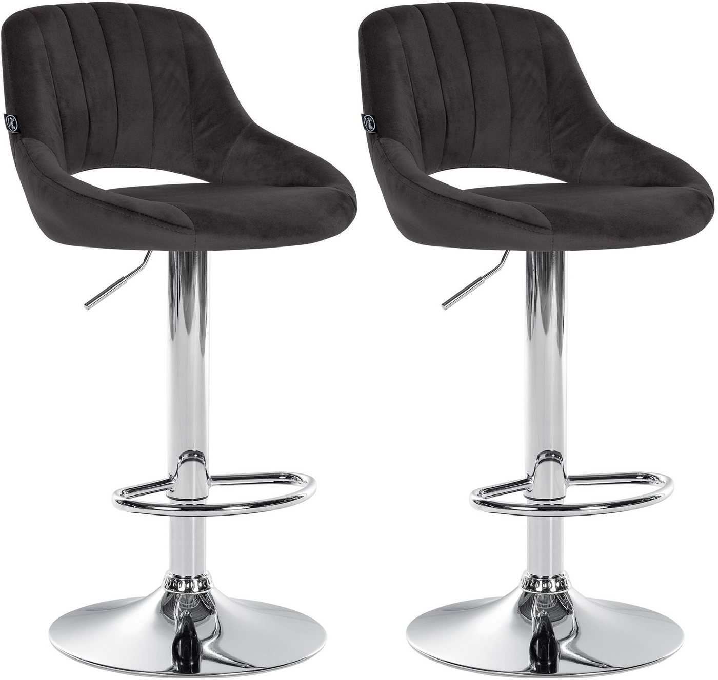CLP Barhocker Milet Samt (2er Set, 2 St., 2er), höhenverstellbar und drehbar von CLP