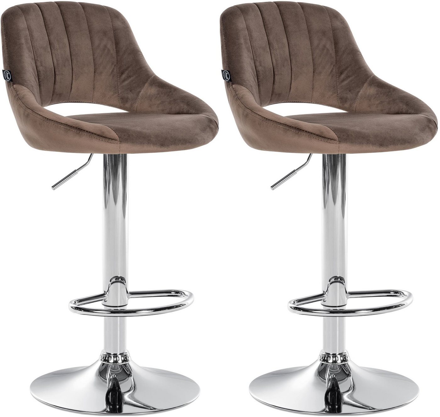 CLP Barhocker Milet Samt (2er Set, 2 St., 2er), höhenverstellbar und drehbar von CLP
