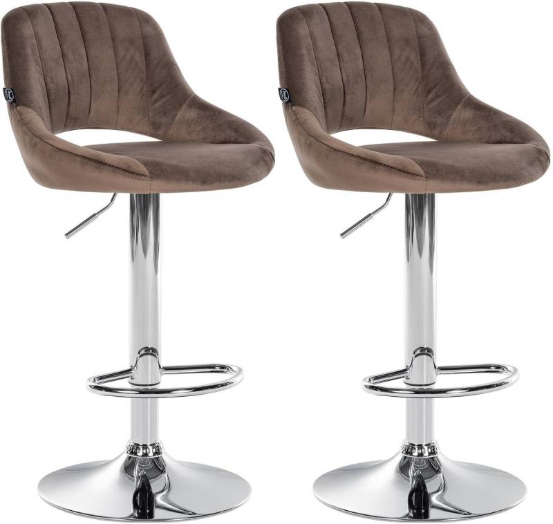 CLP Barhocker Milet Samt (2er Set, 2 St., 2er), höhenverstellbar und drehbar von CLP