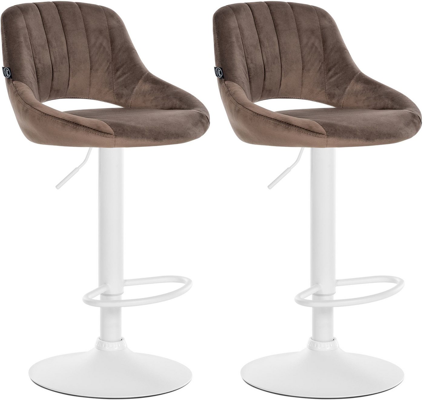 CLP Barhocker Milet Samt (2er Set, 2 St., 2er), höhenverstellbar und drehbar von CLP