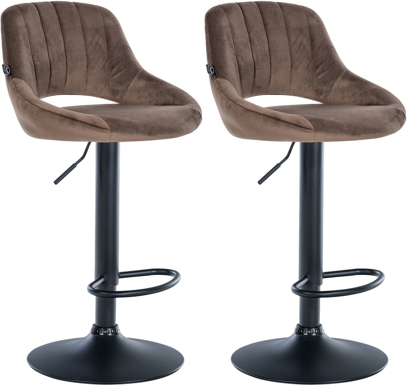 CLP Barhocker Milet Samt (2er Set, 2 St., 2er), höhenverstellbar und drehbar von CLP