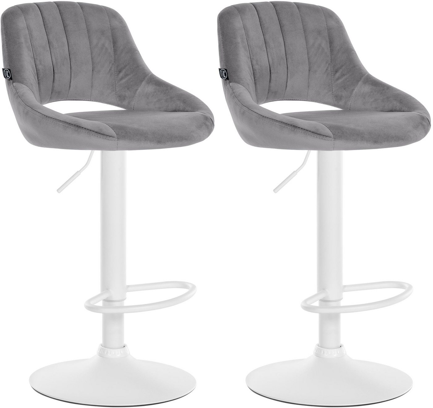 CLP Barhocker Milet Samt (2er Set, 2 St., 2er), höhenverstellbar und drehbar von CLP