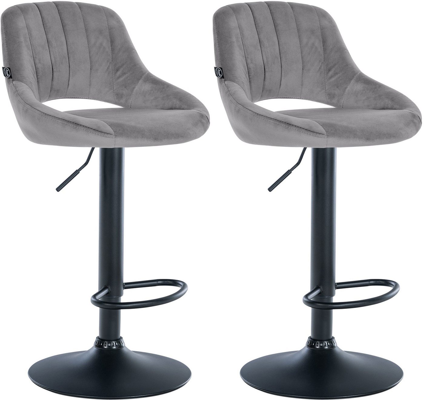 CLP Barhocker Milet Samt (2er Set, 2 St., 2er), höhenverstellbar und drehbar von CLP