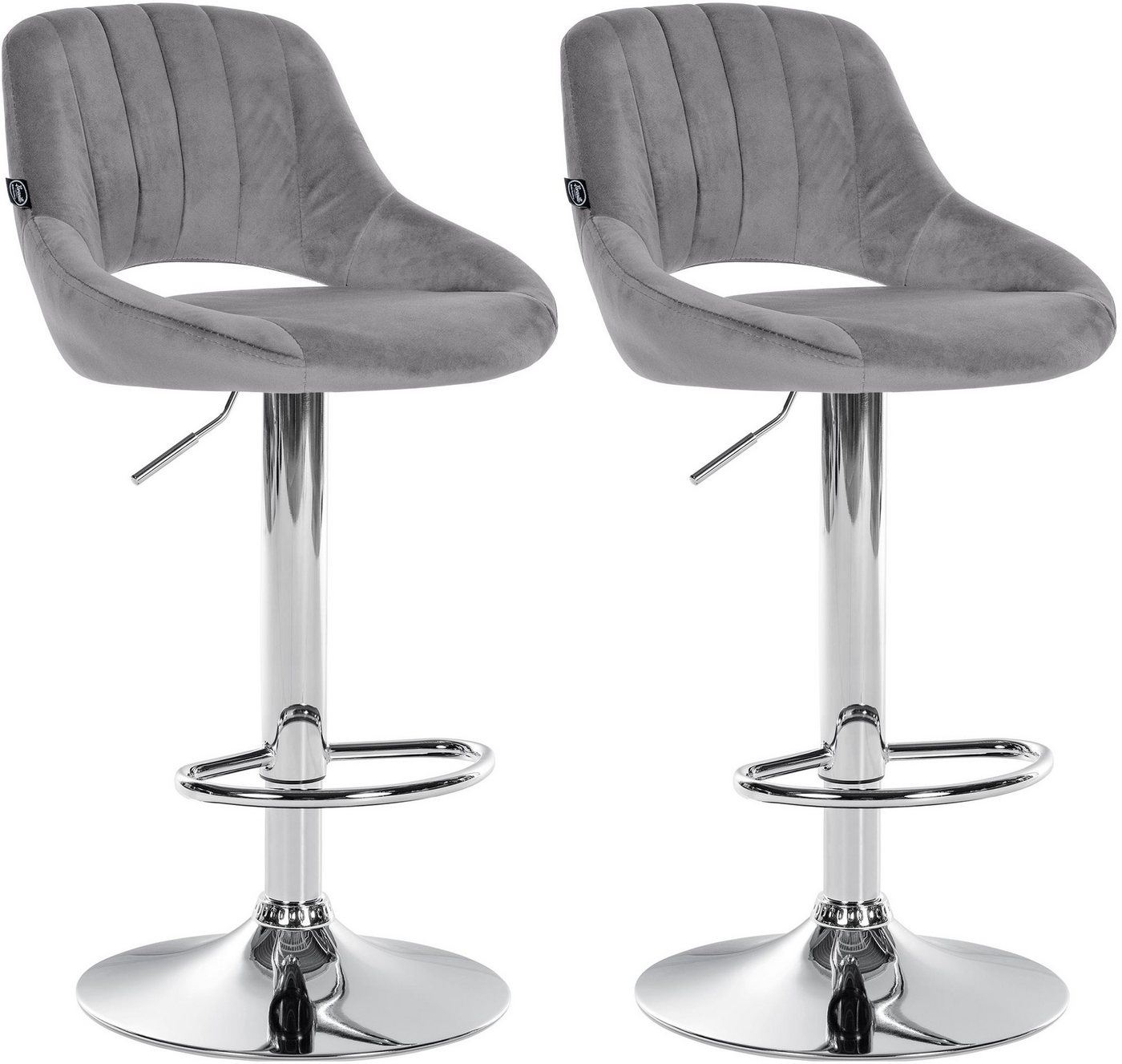CLP Barhocker Milet Samt (2er Set, 2 St., 2er), höhenverstellbar und drehbar von CLP