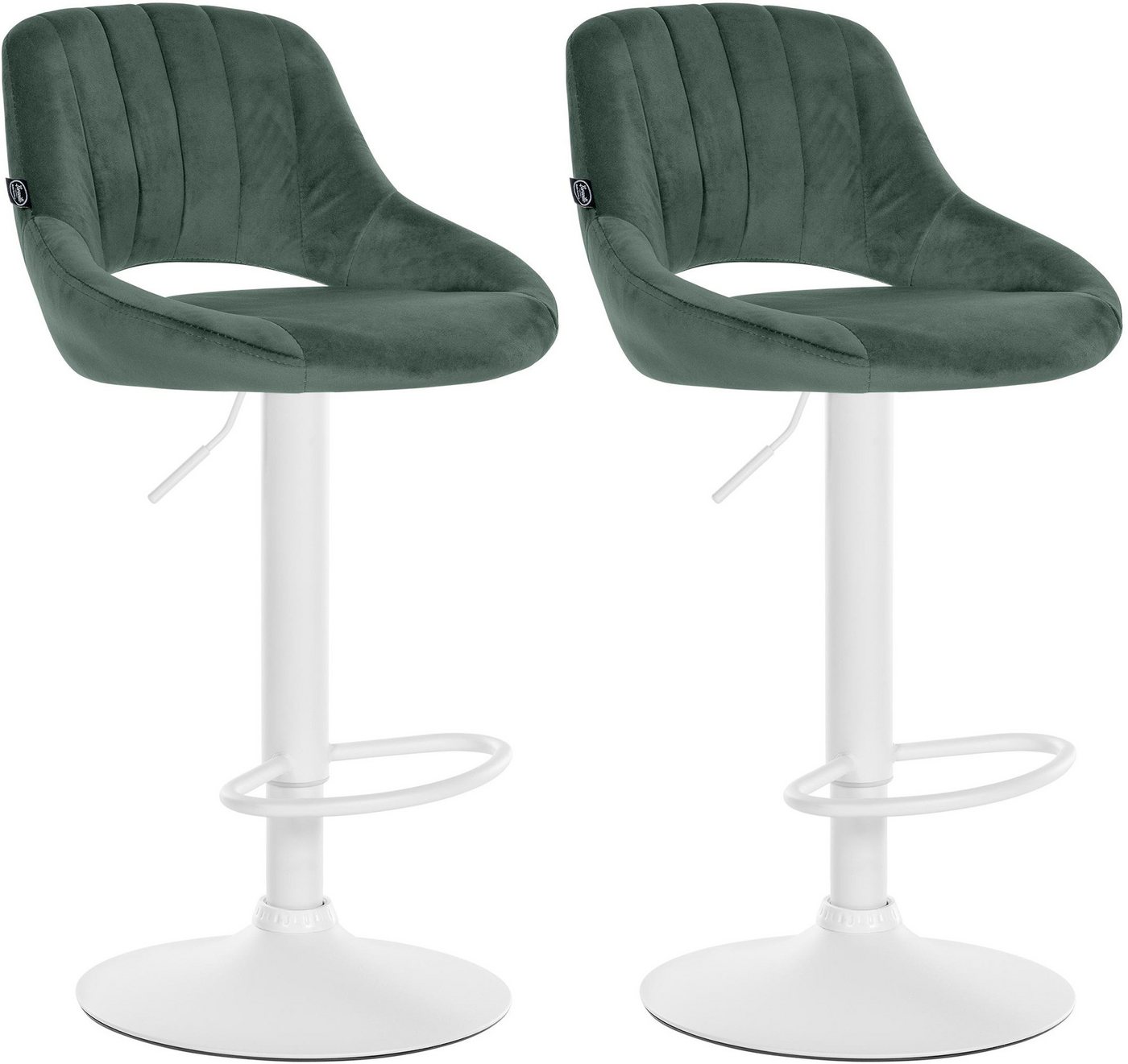 CLP Barhocker Milet Samt (2er Set, 2 St., 2er), höhenverstellbar und drehbar von CLP