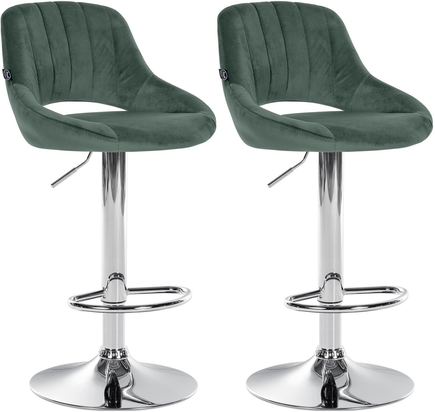 CLP Barhocker Milet Samt (2er Set, 2 St., 2er), höhenverstellbar und drehbar von CLP