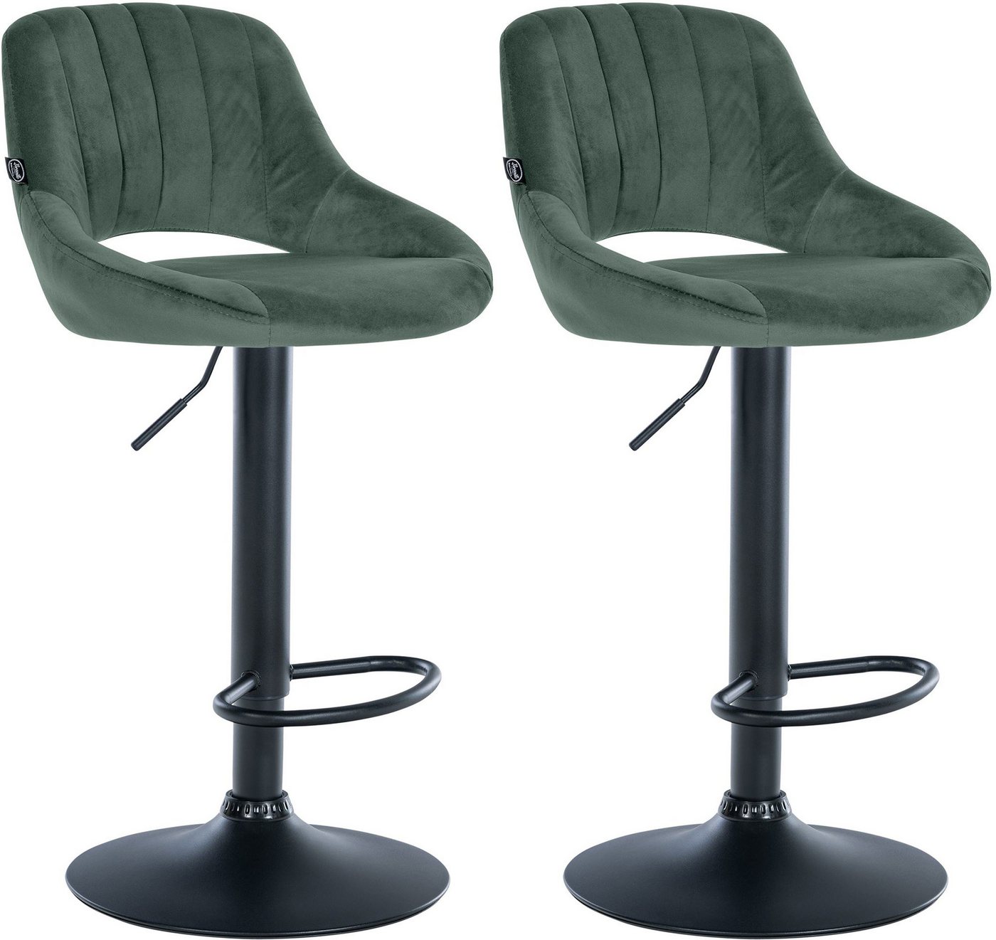 CLP Barhocker Milet Samt (2er Set, 2 St., 2er), höhenverstellbar und drehbar von CLP
