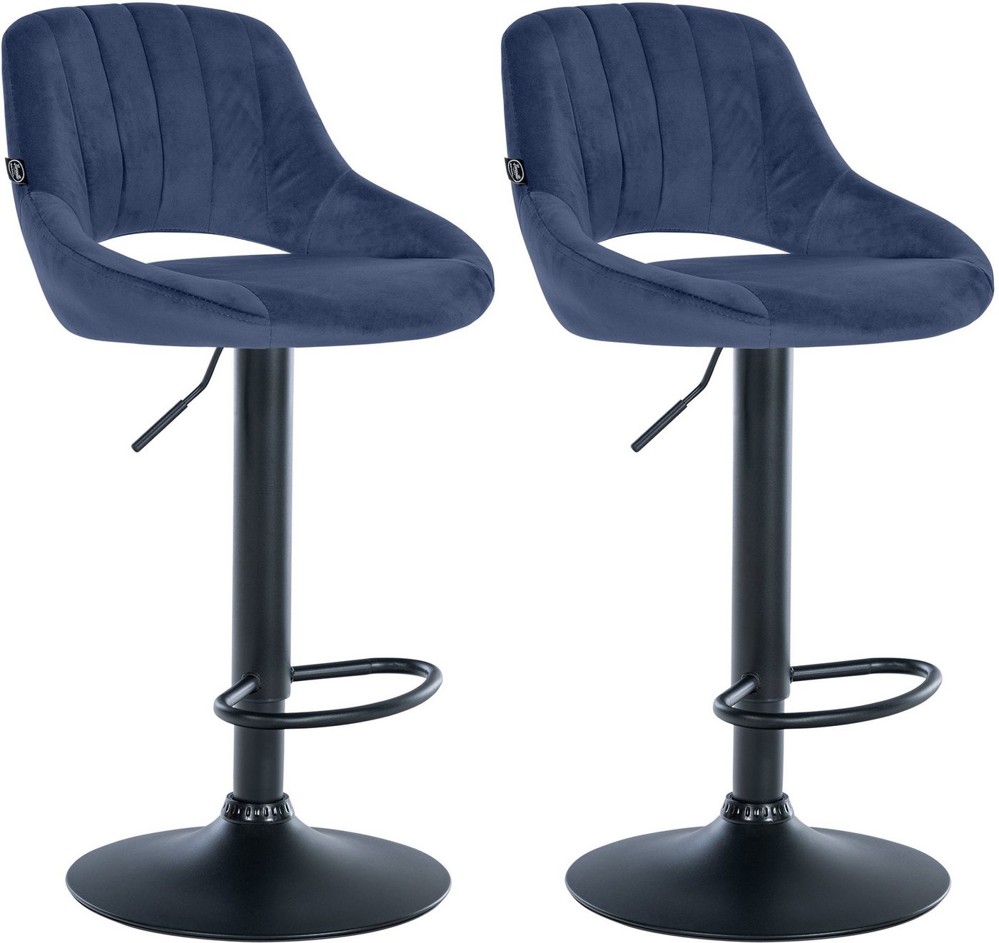 CLP Barhocker Milet Samt (2er Set, 2 St., 2er), höhenverstellbar und drehbar von CLP