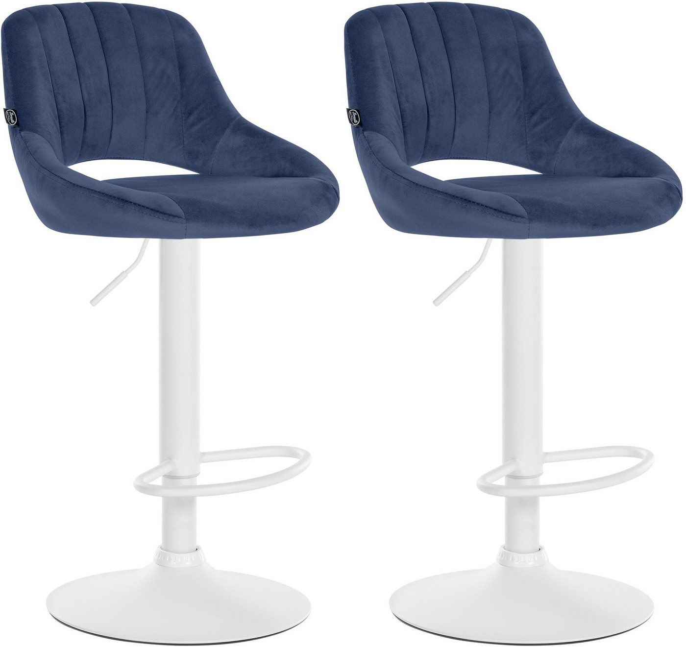 CLP Barhocker Milet Samt (2er Set, 2 St., 2er), höhenverstellbar und drehbar von CLP