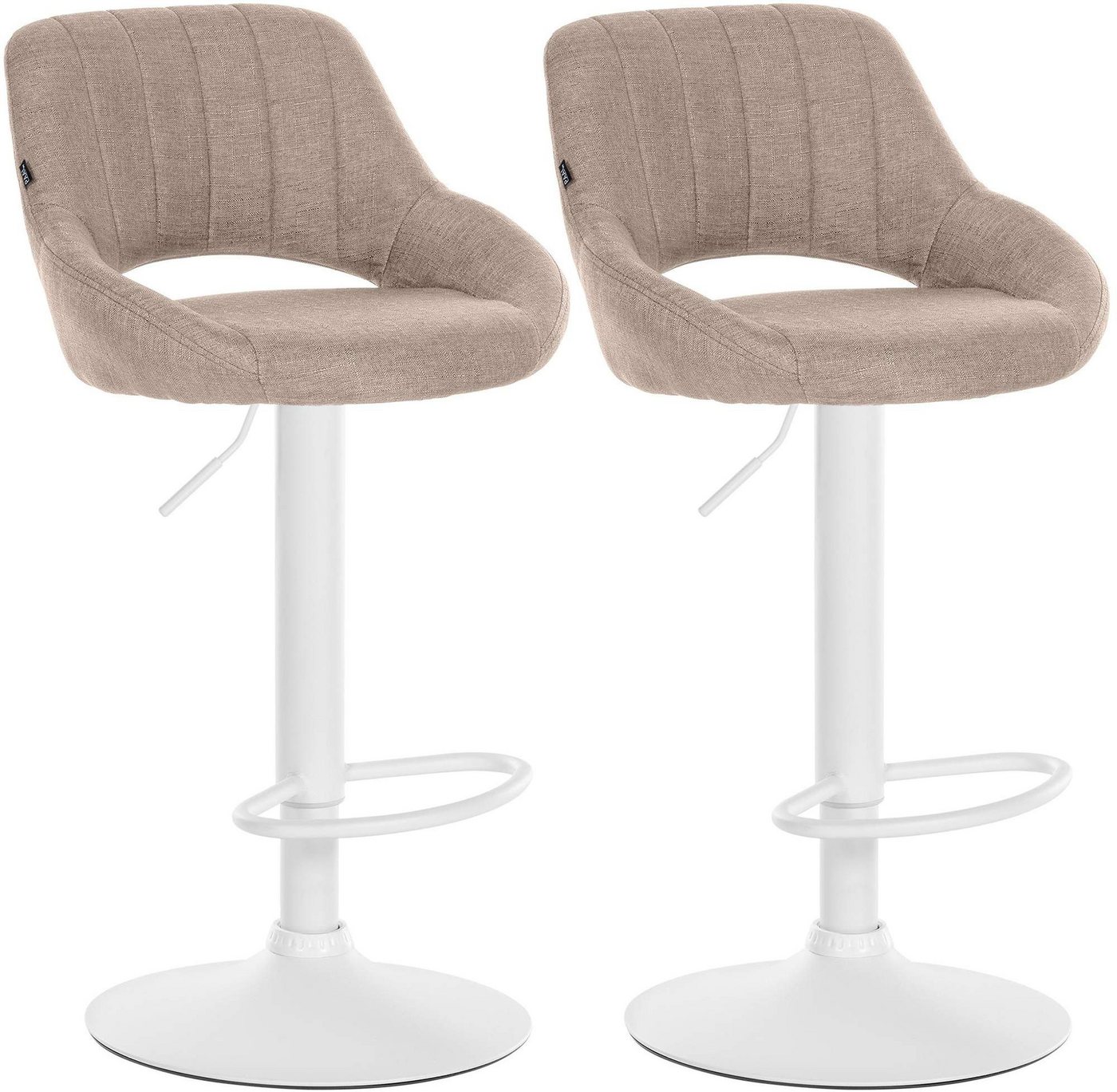 CLP Barhocker Milet Stoff (2er Set, 2 St., 2er), höhenverstellbar und drehbar von CLP