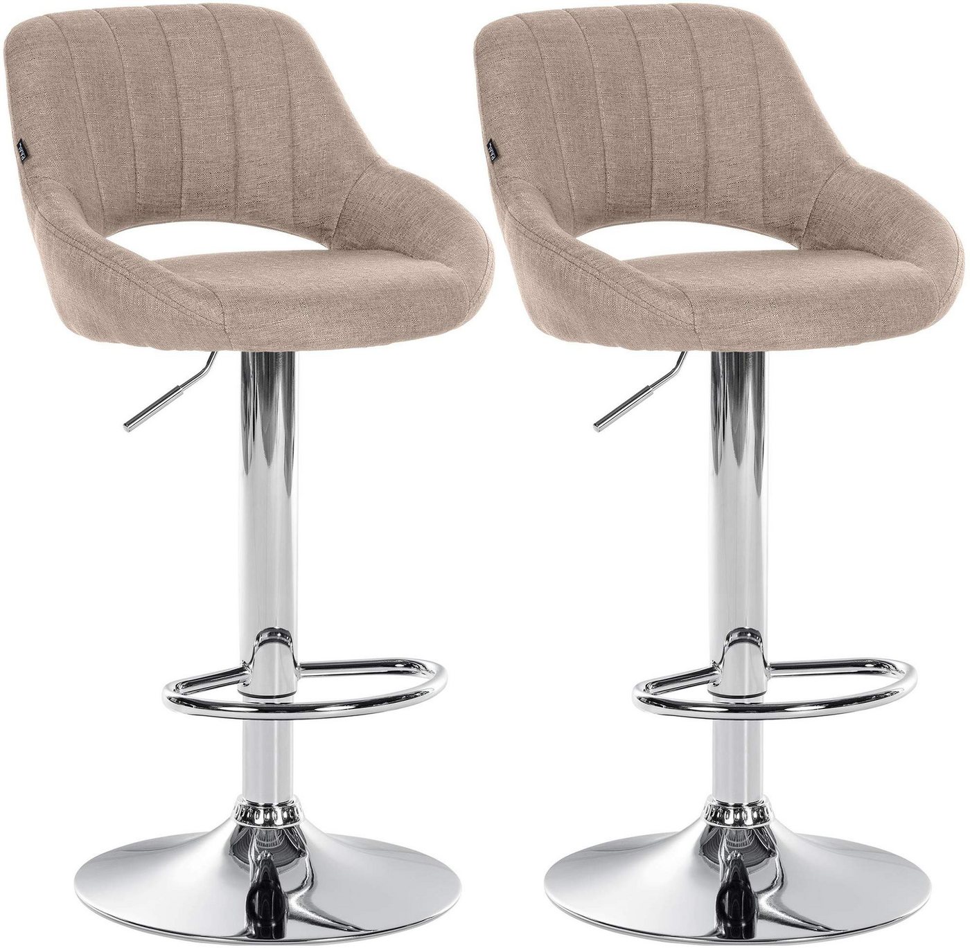 CLP Barhocker Milet Stoff (2er Set, 2 St., 2er), höhenverstellbar und drehbar von CLP