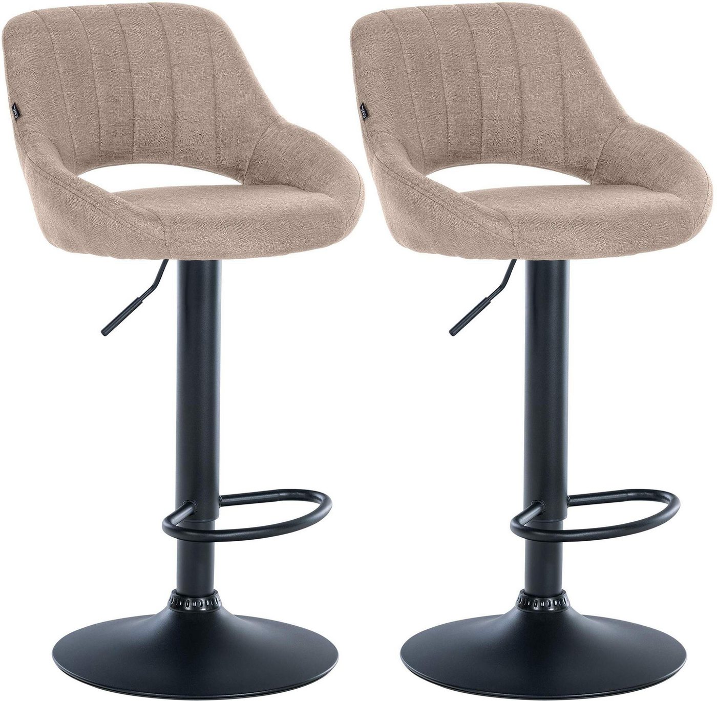 CLP Barhocker Milet Stoff (2er Set, 2 St., 2er), höhenverstellbar und drehbar von CLP