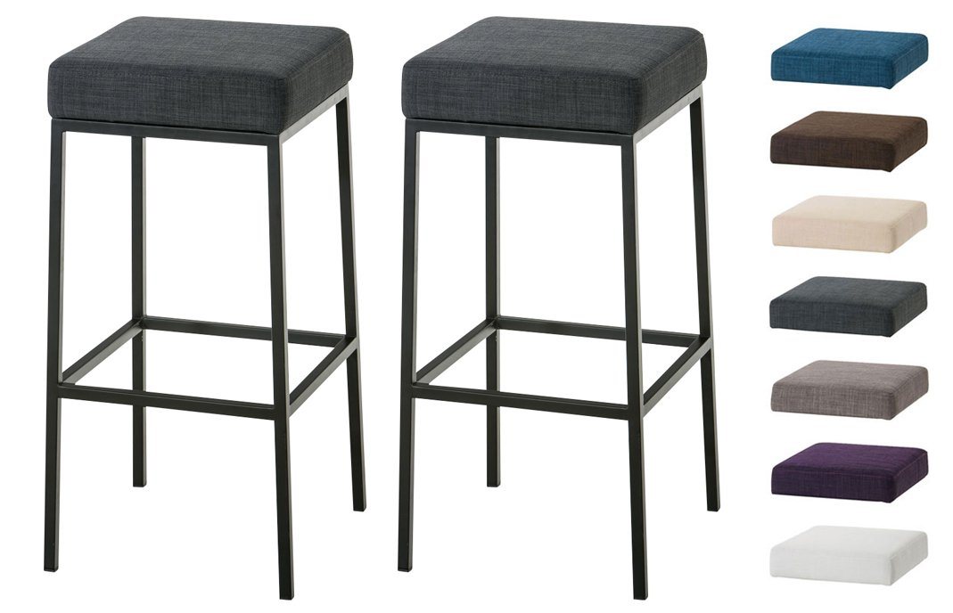 CLP Barhocker Montreal 80 Stoff (2er Set), gepolstert, Fußstütze von CLP