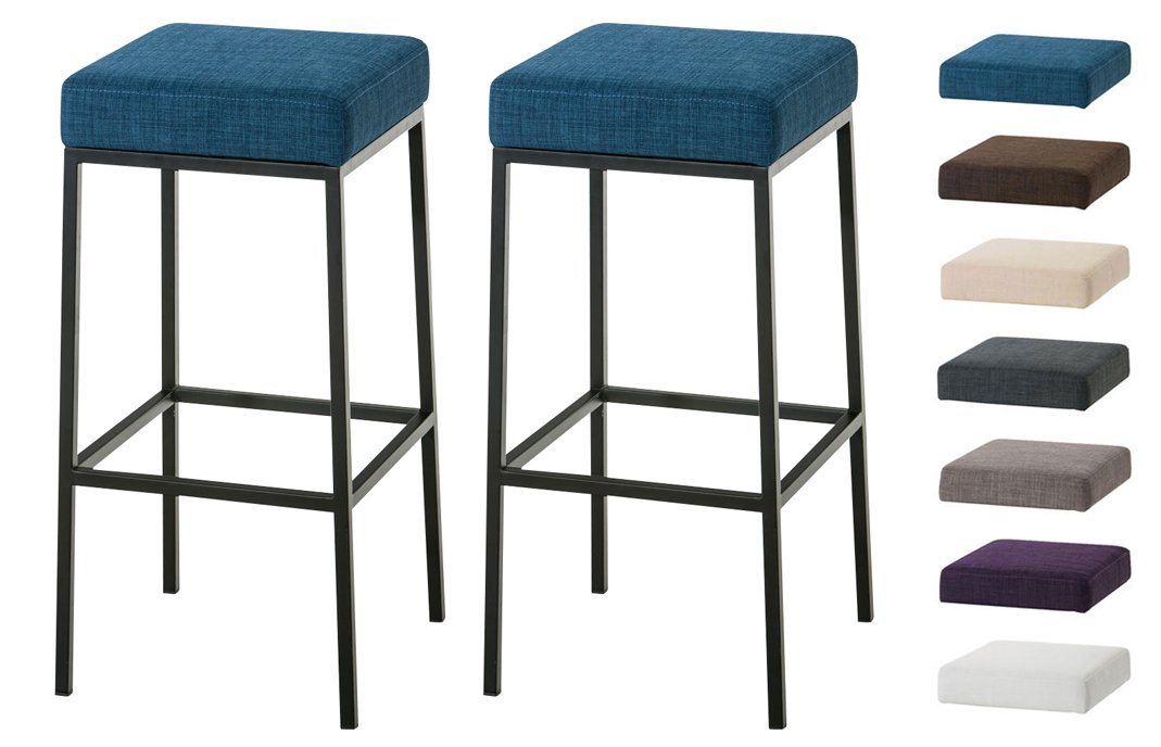 CLP Barhocker Montreal 80 Stoff (2er Set), gepolstert, Fußstütze von CLP