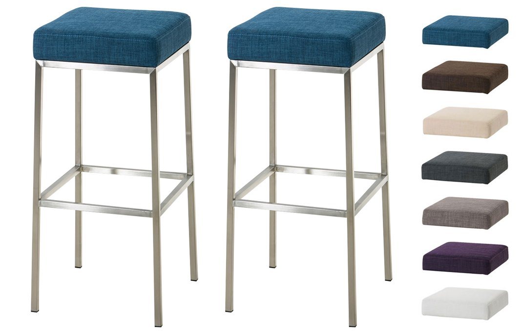 CLP Barhocker Montreal 80 Stoff (2er Set), gepolstert, Fußstütze von CLP