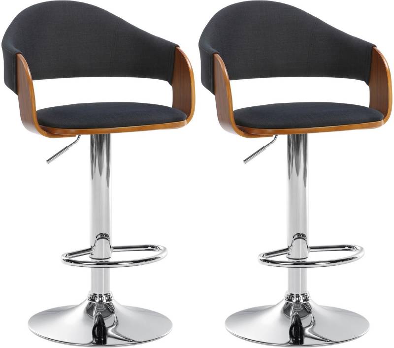 CLP Barhocker Nilse (2er Set, 2 St., 2er), Holzsitzschale mit Stoffbezug von CLP