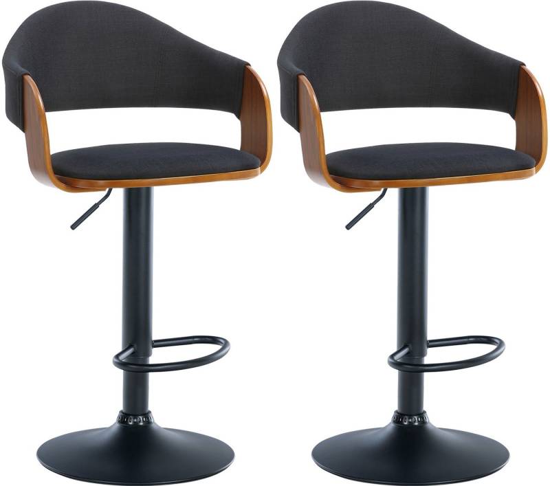 CLP Barhocker Nilse (2er Set, 2 St., 2er), Holzsitzschale mit Stoffbezug von CLP