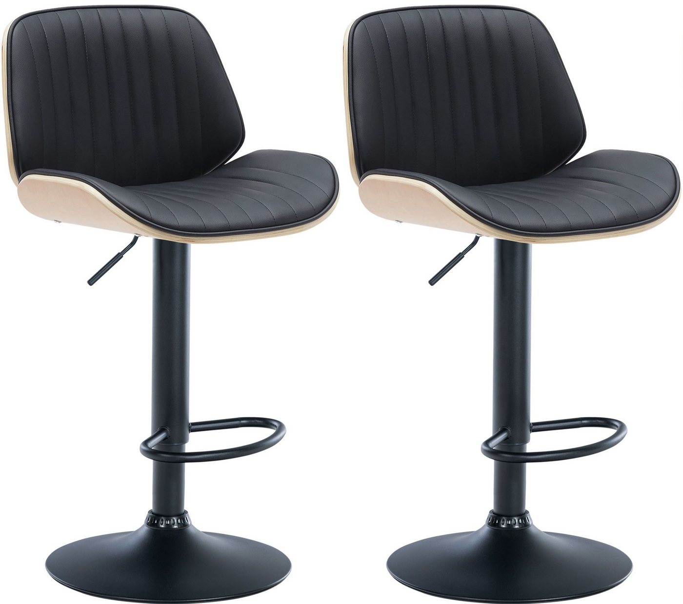 CLP Barhocker Nova (2er Set, 2 St., 2er), Kunstleder-Bezug, höhenverstellbar von CLP