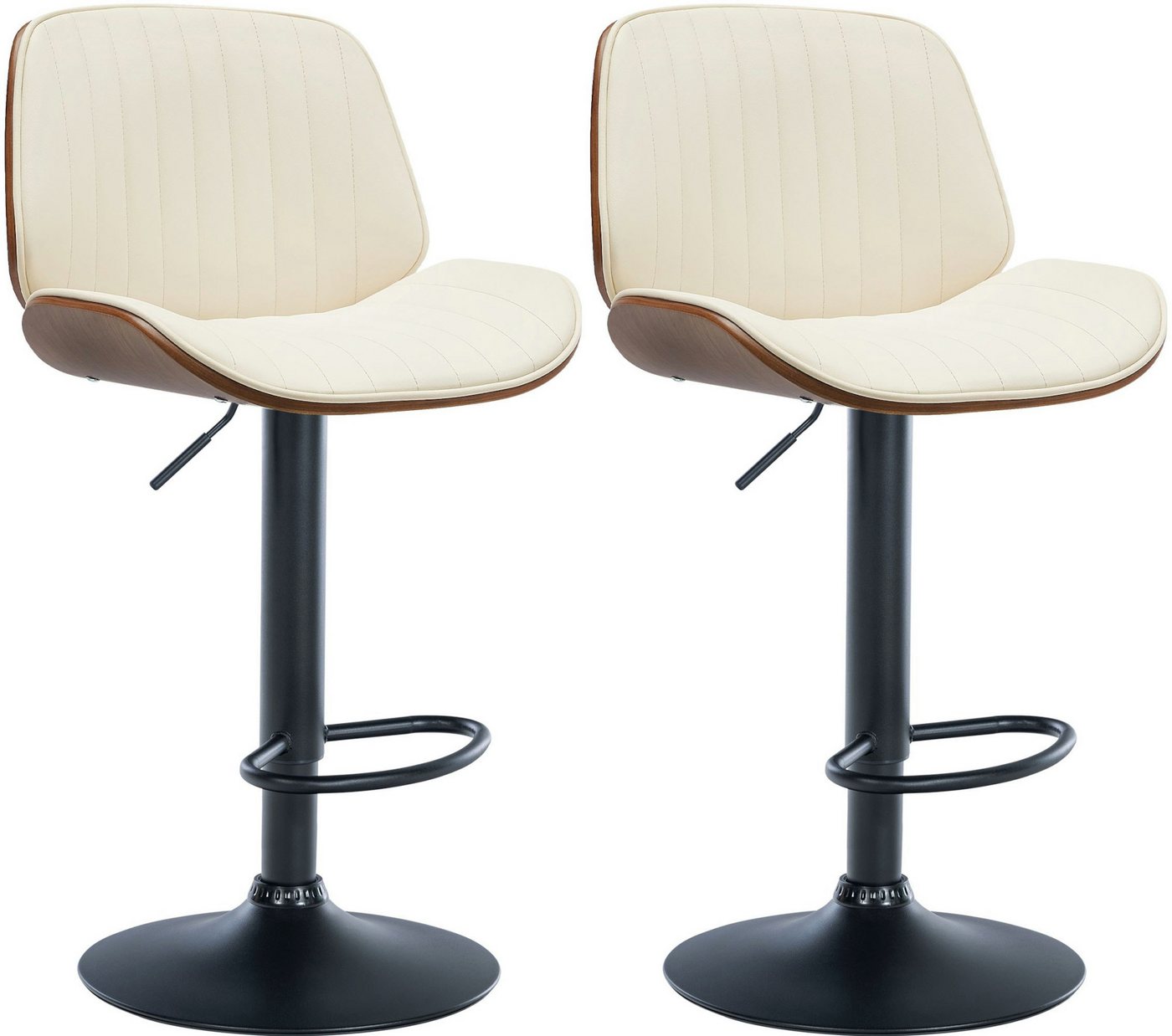 CLP Barhocker Nova (2er Set, 2 St., 2er), Kunstleder-Bezug, höhenverstellbar von CLP