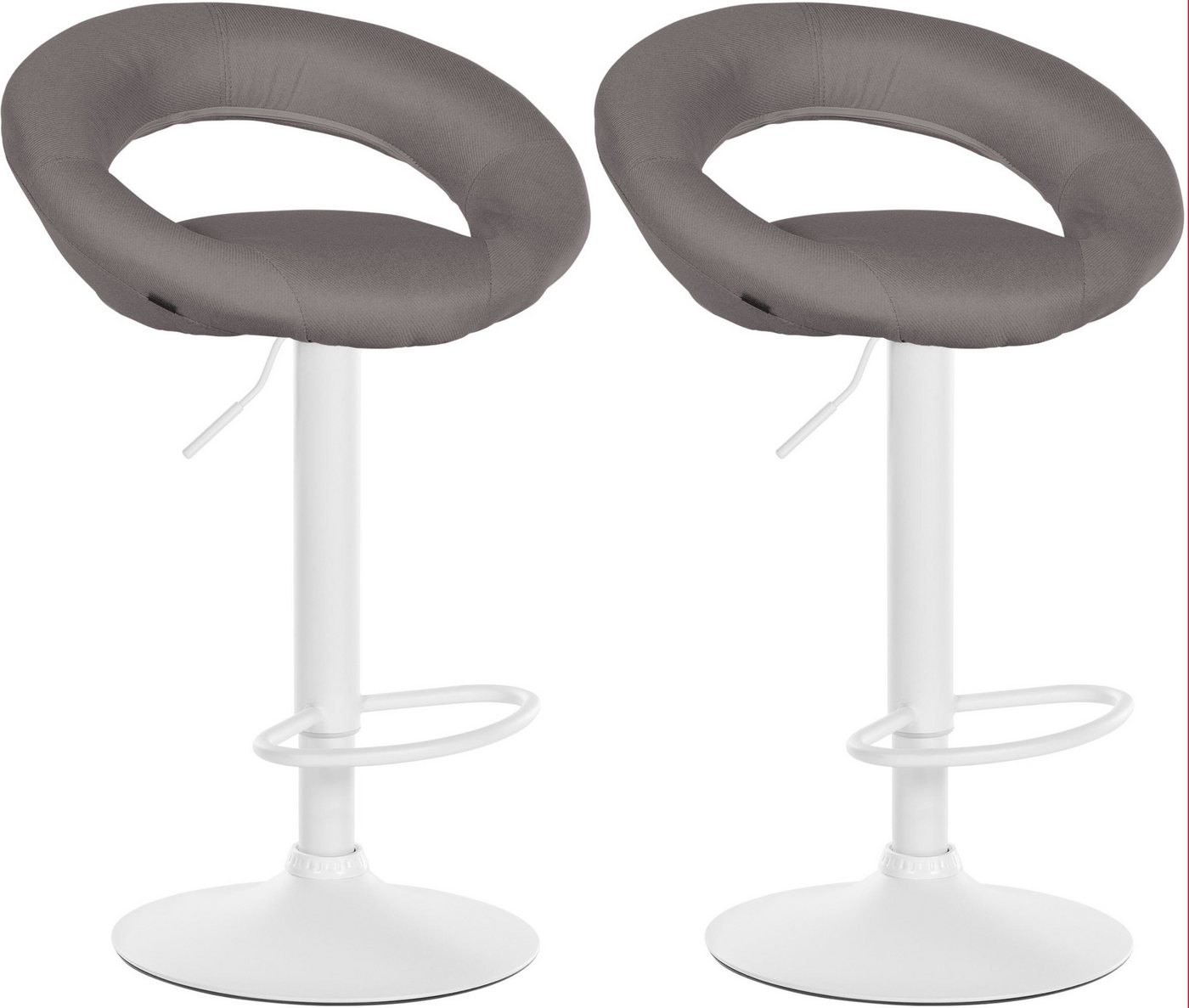 CLP Barhocker Olinda Stoff (2er Set, 2 St., 2er), höhenverstellbar und drehbar von CLP