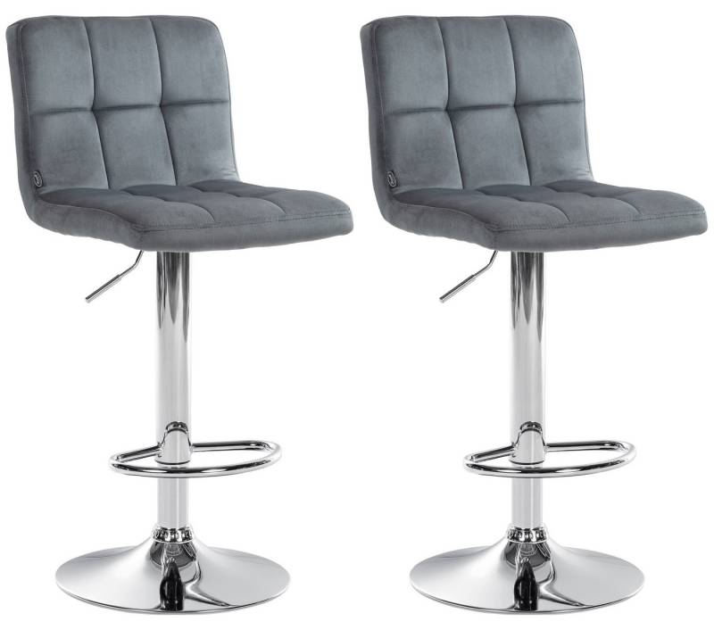 CLP Barhocker Peru Samt (2er Set, 2 St., 2er), um 360° drehbar und höhenverstellbar von CLP
