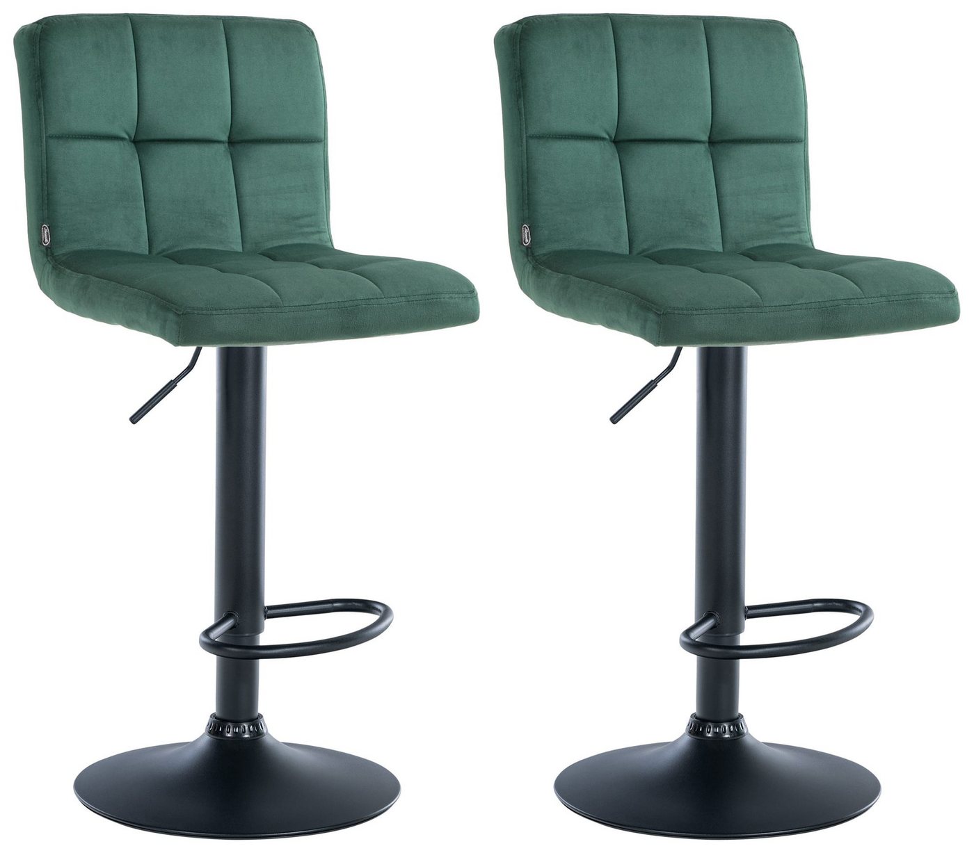 CLP Barhocker Peru Samt (2er Set, 2 St., 2er), um 360° drehbar und höhenverstellbar von CLP
