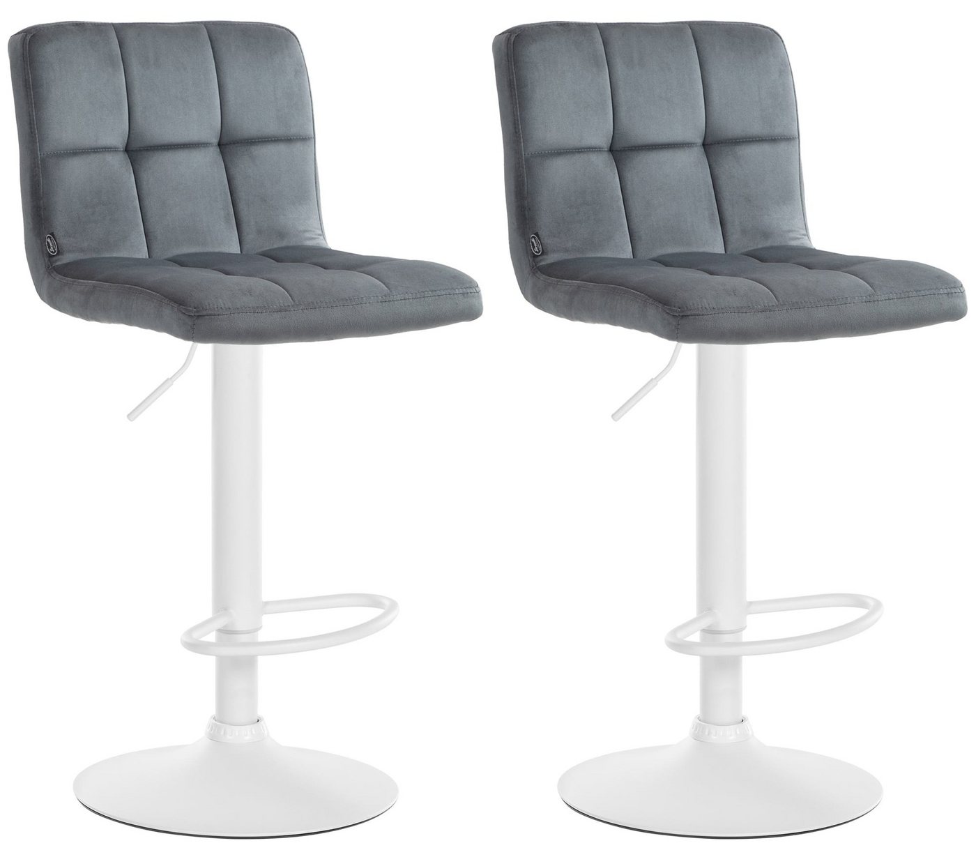 CLP Barhocker Peru Samt (2er Set, 2 St., 2er), um 360° drehbar und höhenverstellbar von CLP