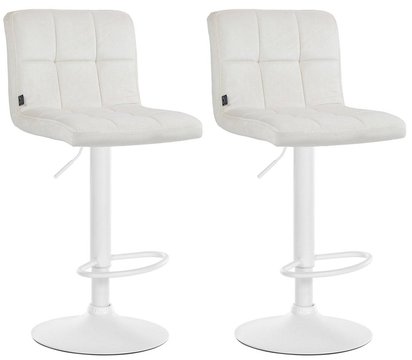 CLP Barhocker Peru Samt (2er Set, 2 St., 2er), um 360° drehbar und höhenverstellbar von CLP