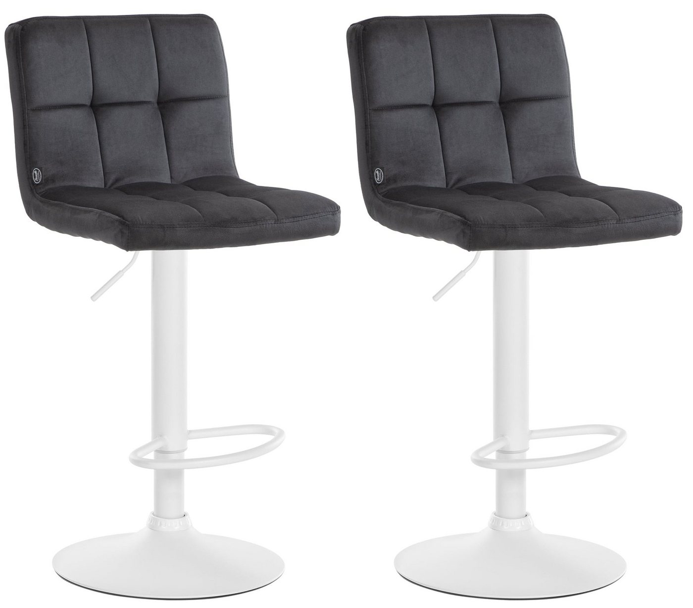 CLP Barhocker Peru Samt (2er Set, 2 St., 2er), um 360° drehbar und höhenverstellbar von CLP