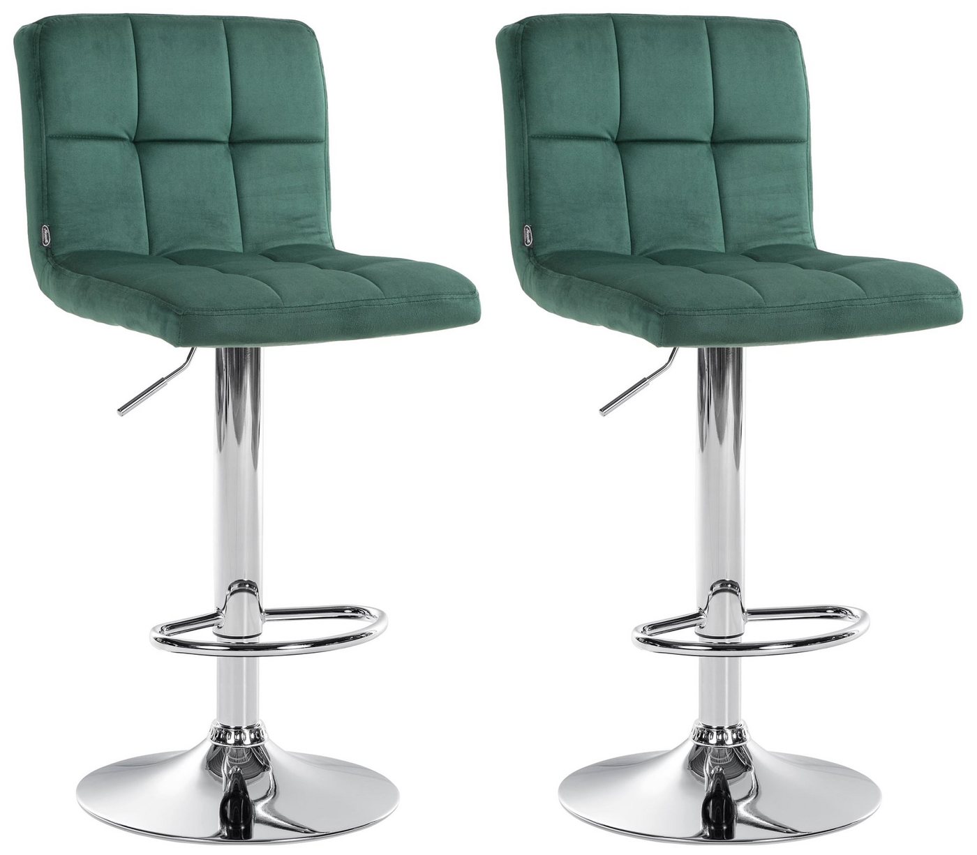 CLP Barhocker Peru Samt (2er Set, 2 St., 2er), um 360° drehbar und höhenverstellbar von CLP