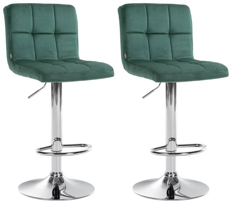 CLP Barhocker Peru Samt (2er Set, 2 St., 2er), um 360° drehbar und höhenverstellbar von CLP