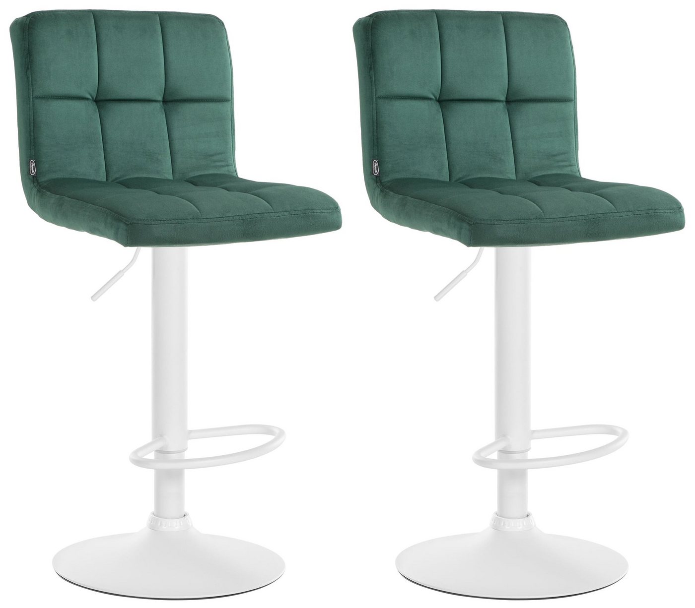 CLP Barhocker Peru Samt (2er Set, 2 St., 2er), um 360° drehbar und höhenverstellbar von CLP