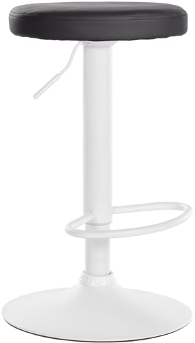 CLP Barhocker Ponte Kunstleder I Höhenverstellbarer Stuhl, Farbe:schwarz, Gestell Farbe:weiß von CLP