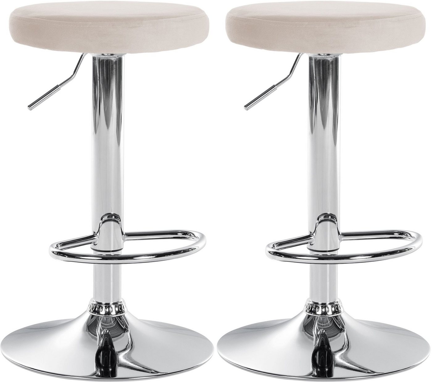 CLP Barhocker Ponte Samt (2er Set, 2 St., 2er), drehbar und höhenverstellbar von CLP