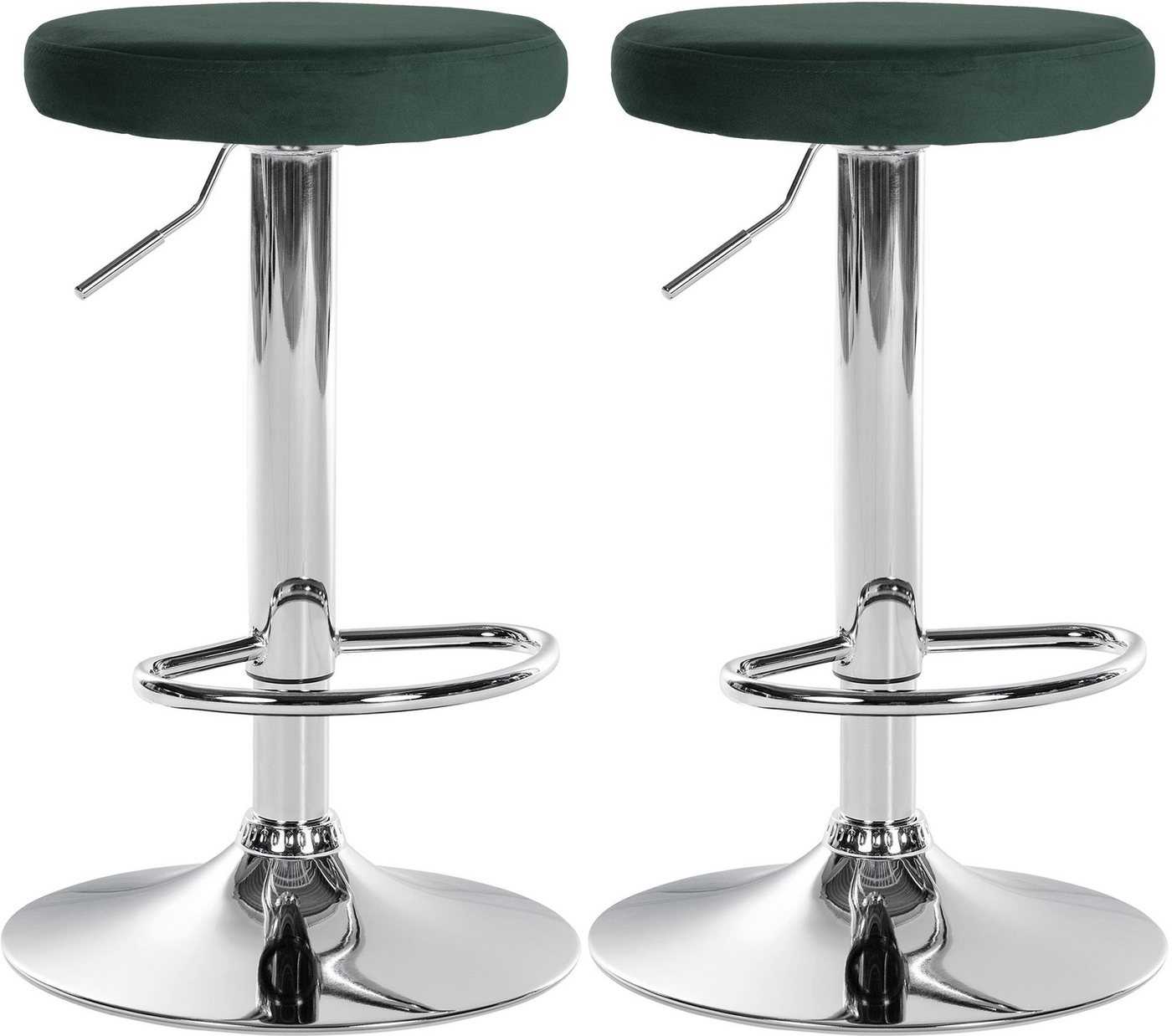 CLP Barhocker Ponte Samt (2er Set, 2 St., 2er), drehbar und höhenverstellbar von CLP