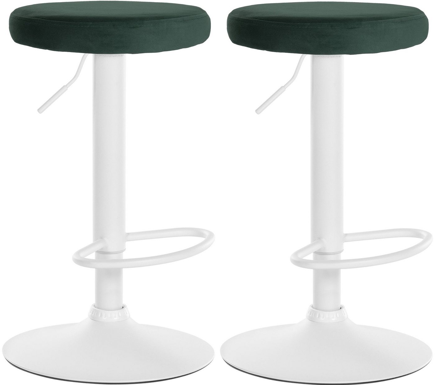 CLP Barhocker Ponte Samt (2er Set, 2 St., 2er), drehbar und höhenverstellbar von CLP