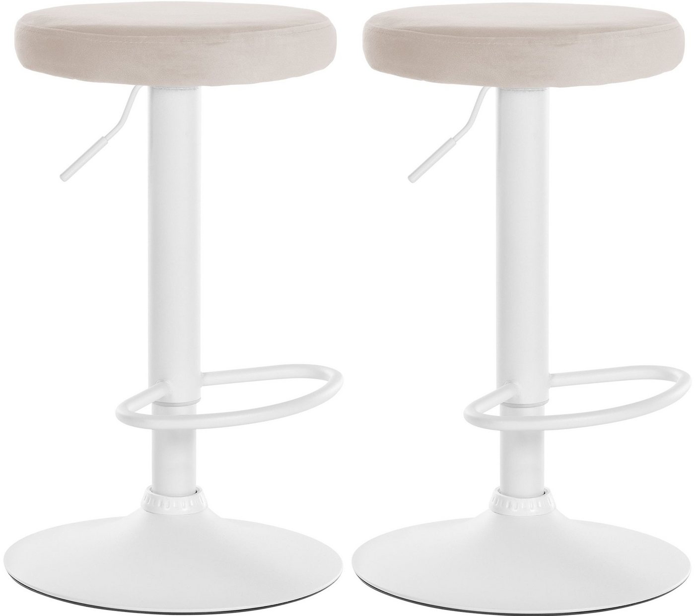 CLP Barhocker Ponte Samt (2er Set, 2 St., 2er), drehbar und höhenverstellbar von CLP