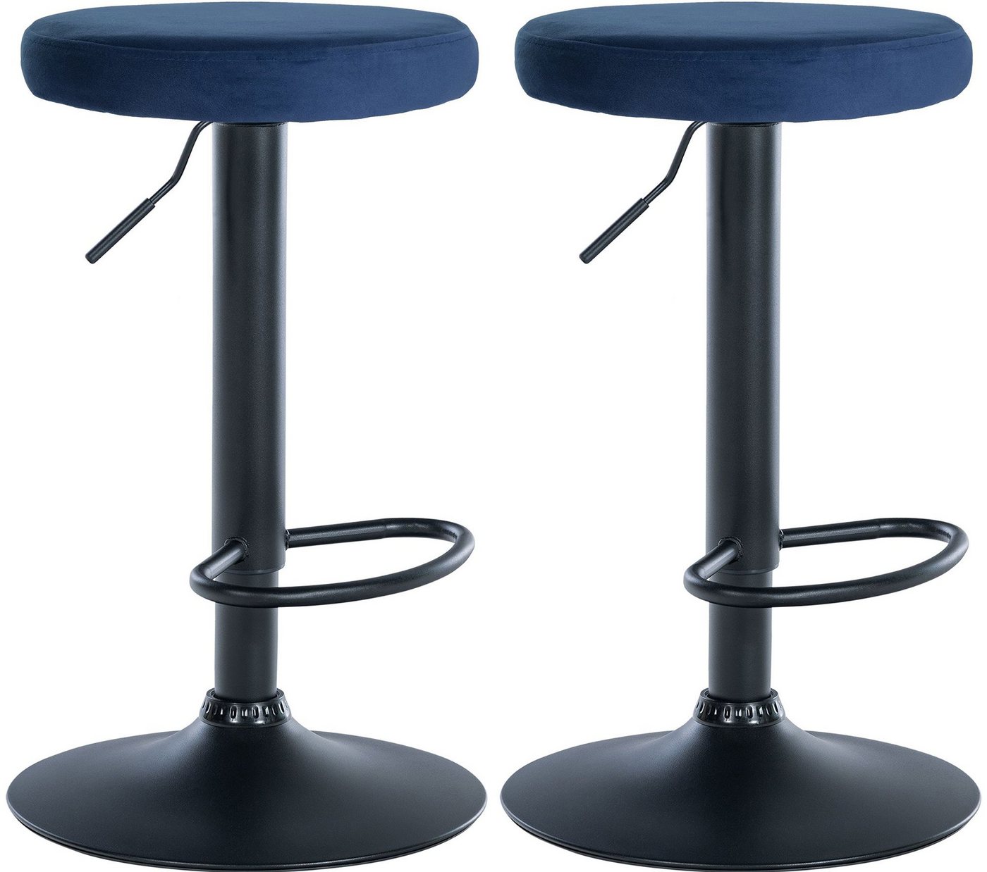 CLP Barhocker Ponte Samt (2er Set, 2 St., 2er), drehbar und höhenverstellbar von CLP